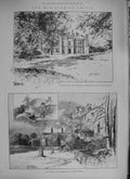 Original Old Antique Print 1894 Dalmeny House Dinburgh Lord Rosebery Paddington