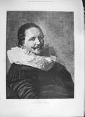 Original Old Antique Print 1894 Portrait Man Frans Hals National Gallery 19th
