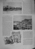 Original Old Antique Print 1894 Isle Temple Philae Colonnade Archway Egypt 19th