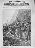 Original Old Antique Print 1894 Frontier Dispute War Siers Native Army Fine Art