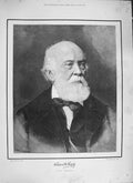 Original Old Antique Print 1894 Portrait Louis Kossuth Gentleman 19th