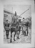 Original Old Antique Print 1894 Scene Russian Deserter Austrian Frontier Siers