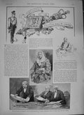 Original Old Antique Print 1894 Parliament Chancellor Herschell Graham Bethell