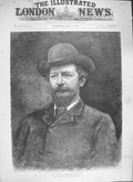 Original Old Antique Print 1894 Portrait Mr. Algernon Charles Swinburne 19th