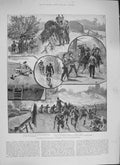 Old Antique Print 1894 Volunteers Regulars Middlesex Training Outpost War 19th