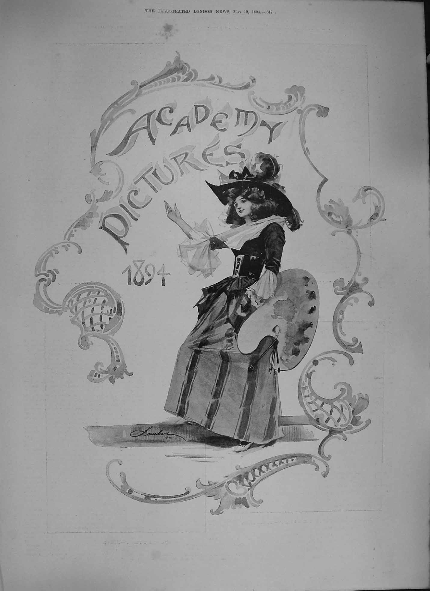 Old Antique Print 1894 Royal Academy Art Nelly Strain Sheep Marianna Pott 19th