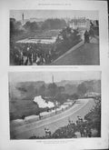 Old Antique Print 1894 Queen Birthday Horse Guard Parade Artillery Salute 19th