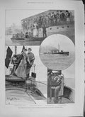 Old Antique Print 1894 Hornet Torpedo Boat Gravesend Thomas Hospital Duke 19th