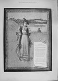 Old Antique Print 1894 Poem Dear Lady Barry Pain Man Fishing River Bridge 19th