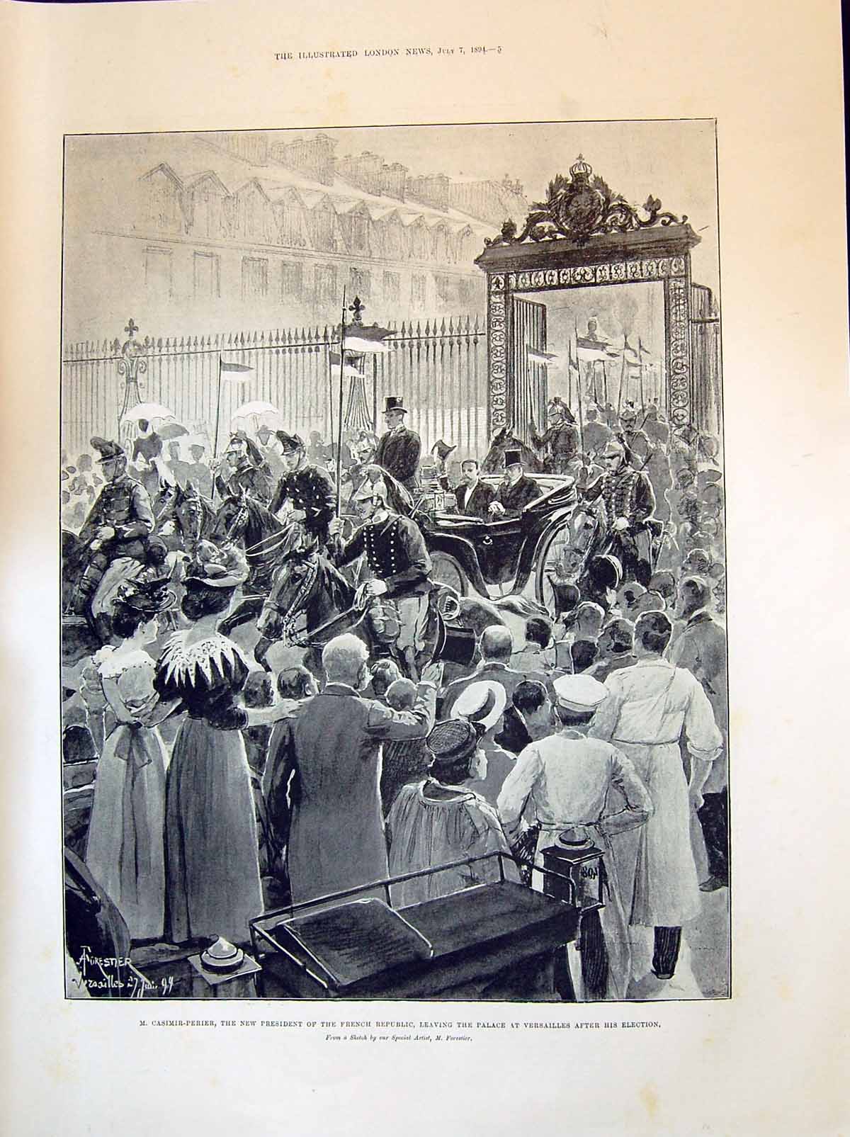 Old 1894 Casimir-Perier President French Republic Palace Versailles M Victorian
