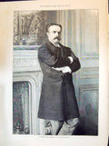 Antique Print 1894 Portrait Casimir-Perier President French Republic Ref.2 19th