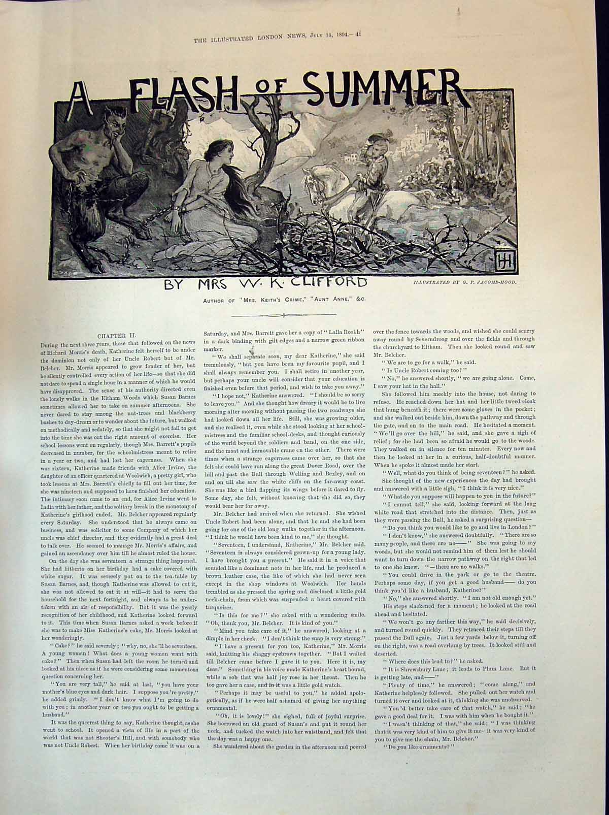 Old 1894 Flash Summer Clifford Lady Prisoner Forest Romance Belcher D Victorian