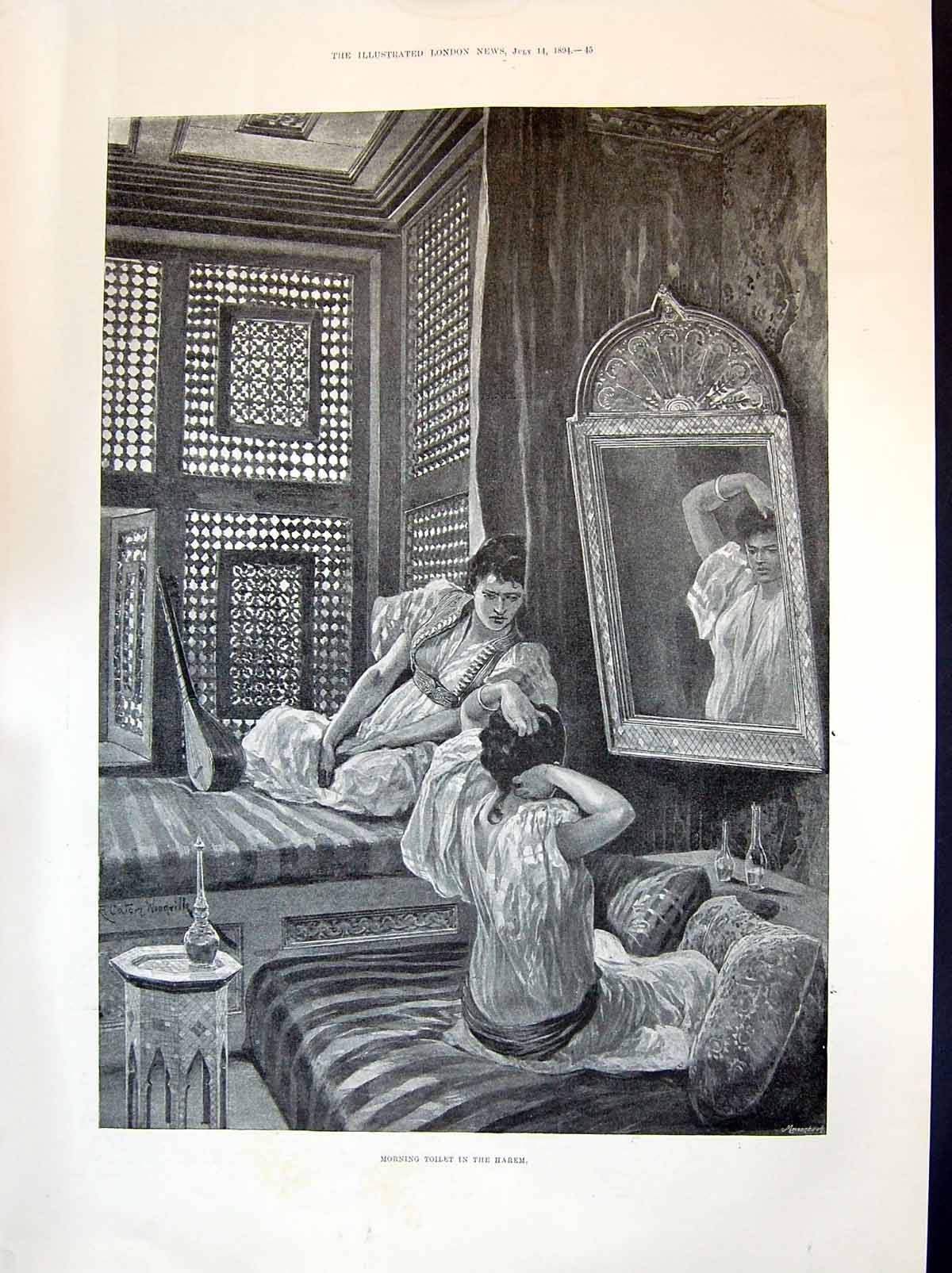 Old 1894 Morning Toilet Harem Ladies Jerusalem Birs Nimrus Babylon Ha Victorian
