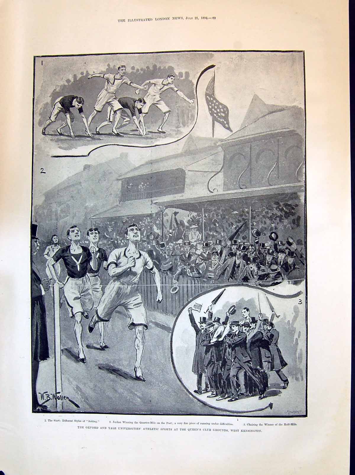 Print 1894 Oxford Yale University Athletic Sports Queen'S Club Jordan Williams