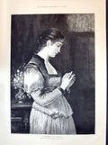 Old 1894 Beautiful Woman Love-Token Schmachen Marble Statue Queen Dem Victorian