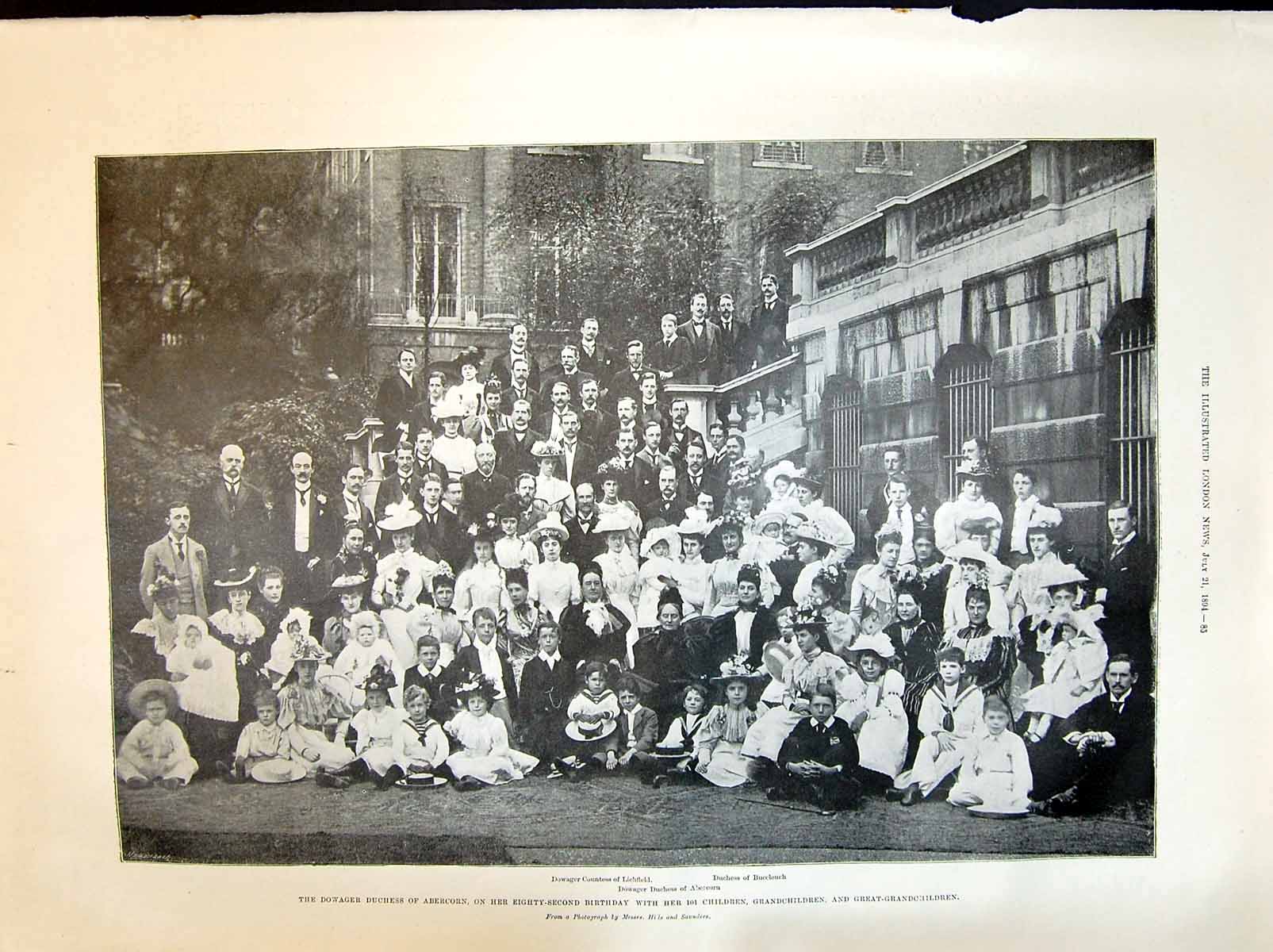 Old 1894 Dowager Duchess Abercorn Birthday Countess Lichfield Buccleu Victorian