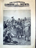 Old Antique Print 1894 War China Japan Native Market Scene Seoul Corea Wo 19th