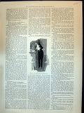 Original Old Antique Print 1894 Man Reading Note Candle-Light Scottish Kilt