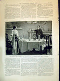 Old 1894 Lady Man Dinner Table Argument Scene Flash Summer Story Clif Victorian