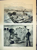 Old 1894 Naval Manoeuvres Ships Boats Gun Drill Duchess Chandos Lord Victorian