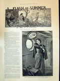 Old 1894 Flash Summer Story Clifford Lady Passenger Ship Knitting Sit Victorian