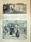 Old 1894 Flash Summer Story Clifford Ship Deck Passengers Luggage Mul Victorian