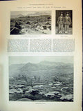 Antique Old Print 1894 Corea Asia East Street Seoul Corean Siers War Mountain