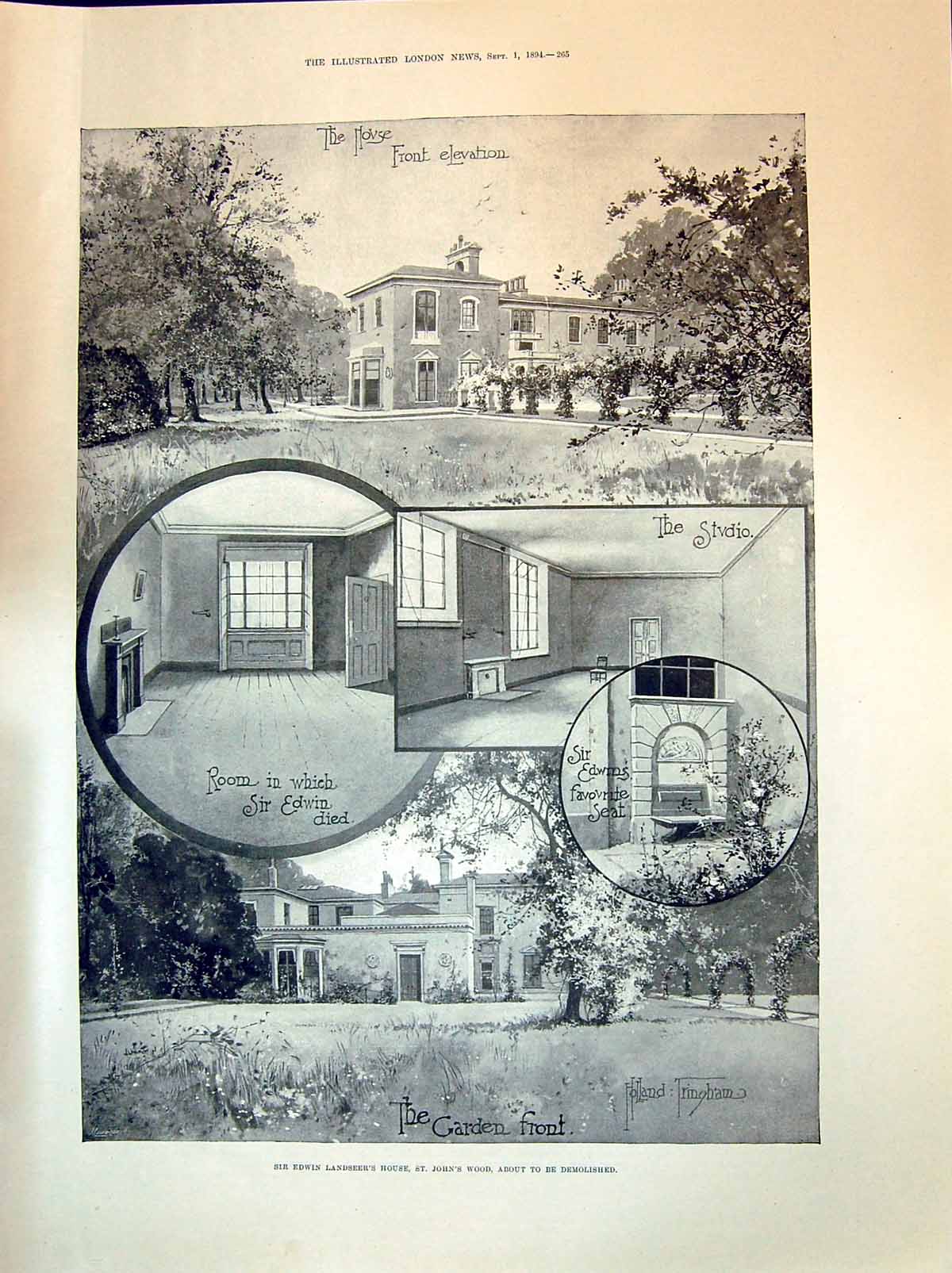Old 1894 Edwin Landseer House St. John'S Wood Maori King Tawhiao Thom Victorian