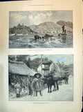 Old 1894 Chefoo Chinese Port Yellow Sea Country Roadside Scene Map Ko Victorian