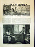 Old 1894 Story Illustration Flash Summer Clifford Bennett Ladies Hous Victorian