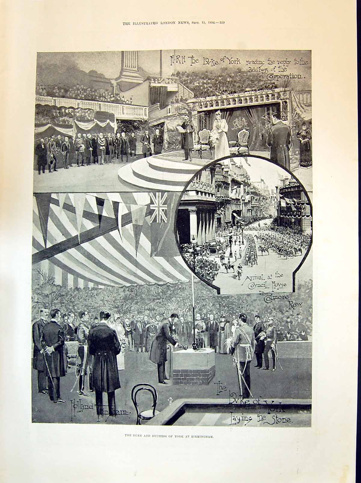 Old 1894 Duke York Birmingham Colmore Row Holland Webster Beets Ingle Victorian