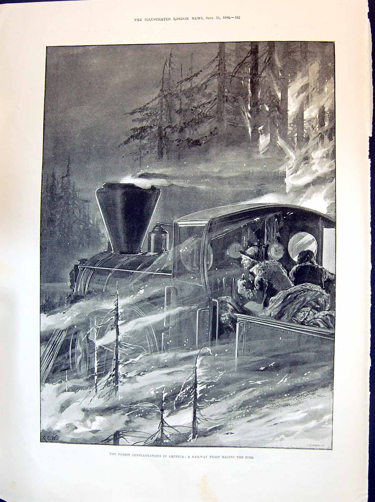 Old 1894 Forest Fire America Railway Train Crathie Church Bazaar Balm Victorian