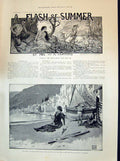Old 1894 Story Illustration Flash Summer Clifford Lady Beach Scene Be Victorian