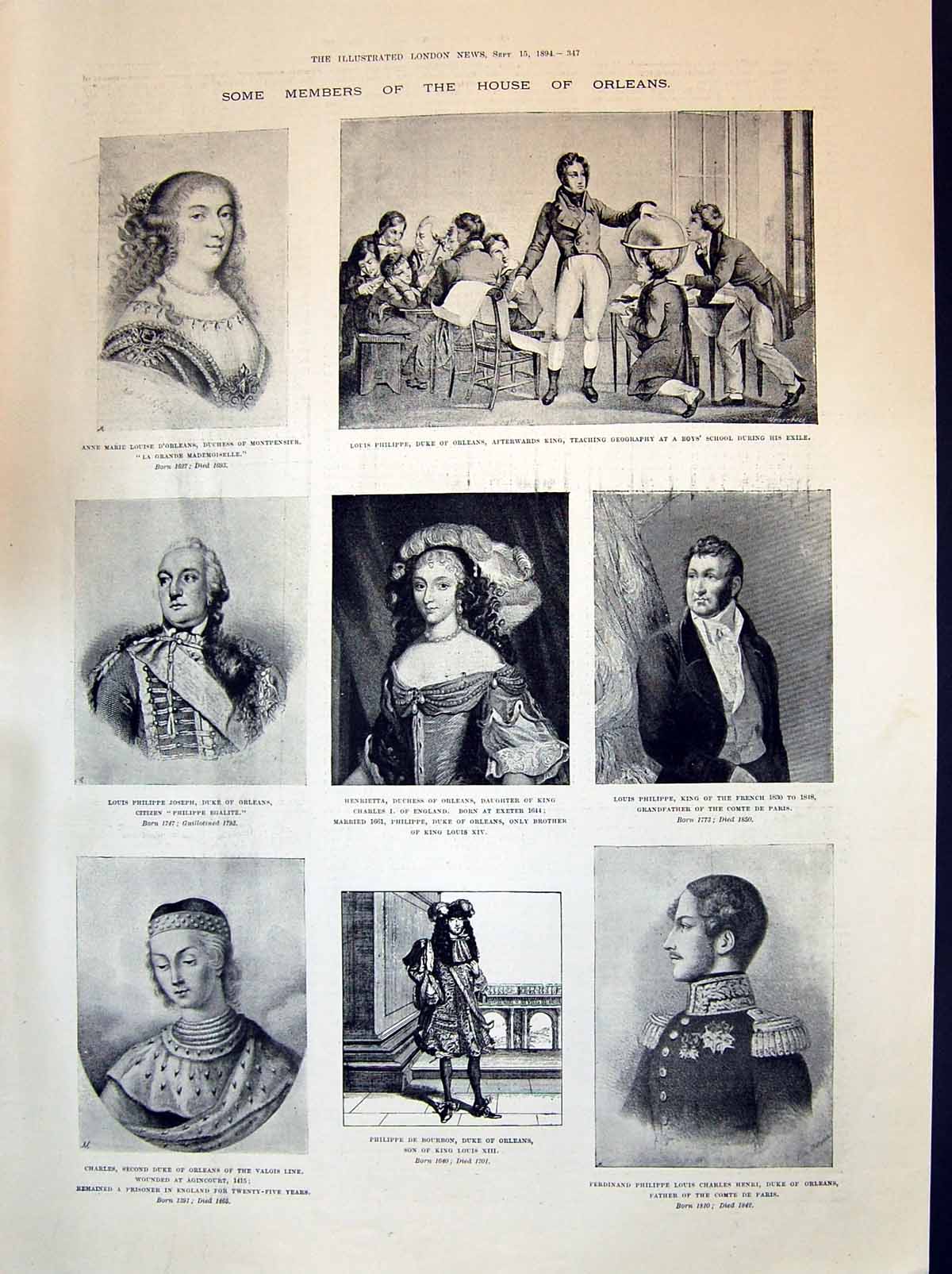 Old 1894 House Oreans Montpensier Henrietta Joseph Philippe Henri Cha Victorian