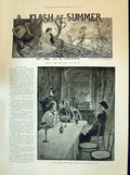 Old 1894 Story Illustration Flash Summer Clifford Men Ladies Dinner T Victorian