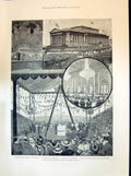 Old 1894 Duke York Liverpool George'S Hall Post Fice Little Girl Swee Victorian