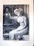 Old 1894 Guiding Light Woman Lamp Ritchie Kitchin Behring Henry Herma Victorian