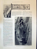 Old 1894 Story Illustration Rock Dweller Noemi Baring Gould Lady Clim Victorian