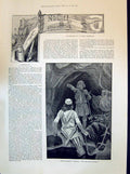 Old 1894 Story Illustration Rock Dweller Noemi Baring Gould Men Horse Victorian