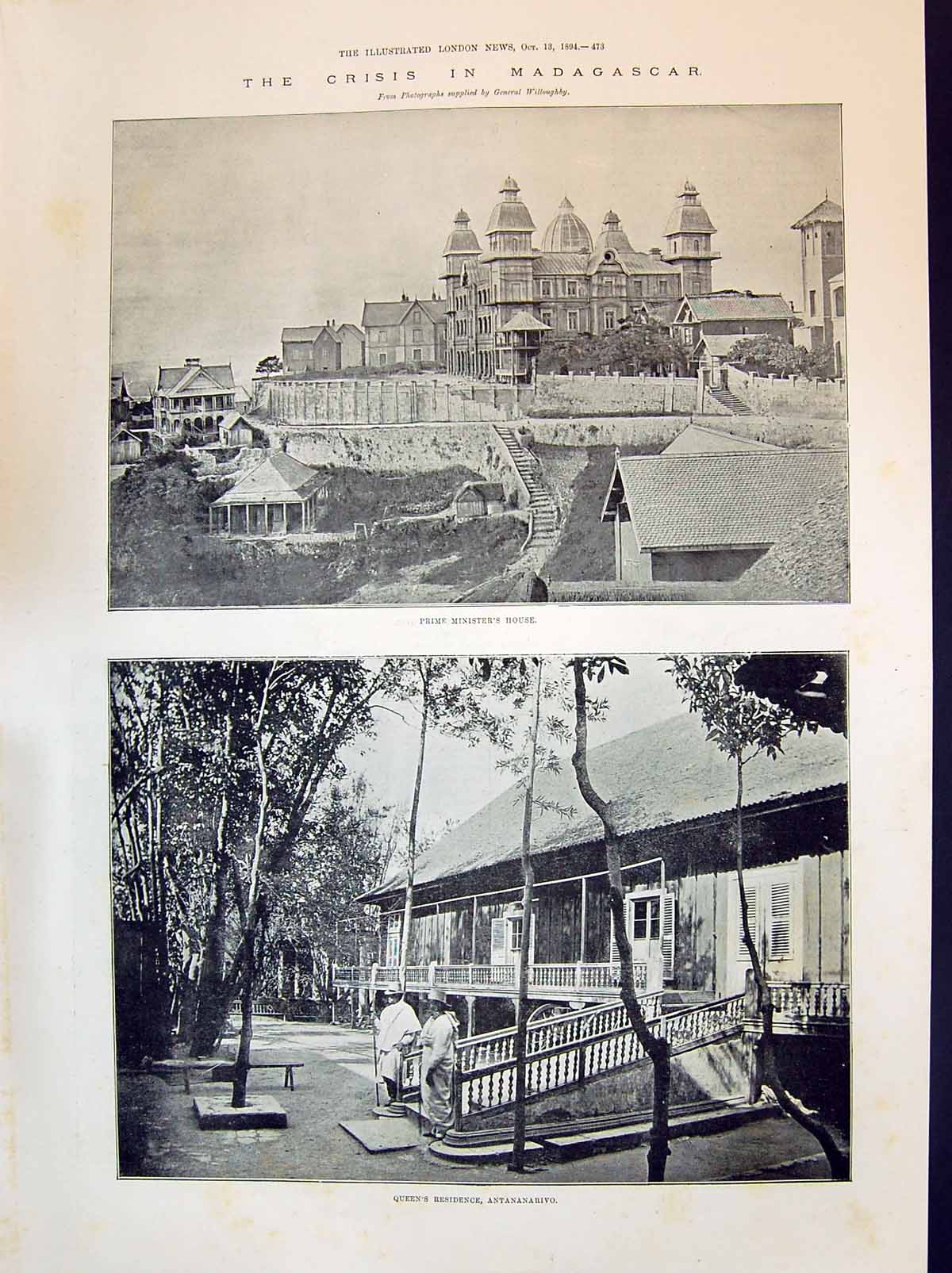 Old 1894 Madagascar Prime Minister House Queen Antananarivo Rainilaia Victorian