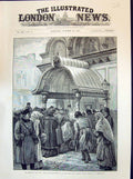 Print 1894 People Praying Czar Alexander Gostini-Dvor Chapel Nevsky Petersburg