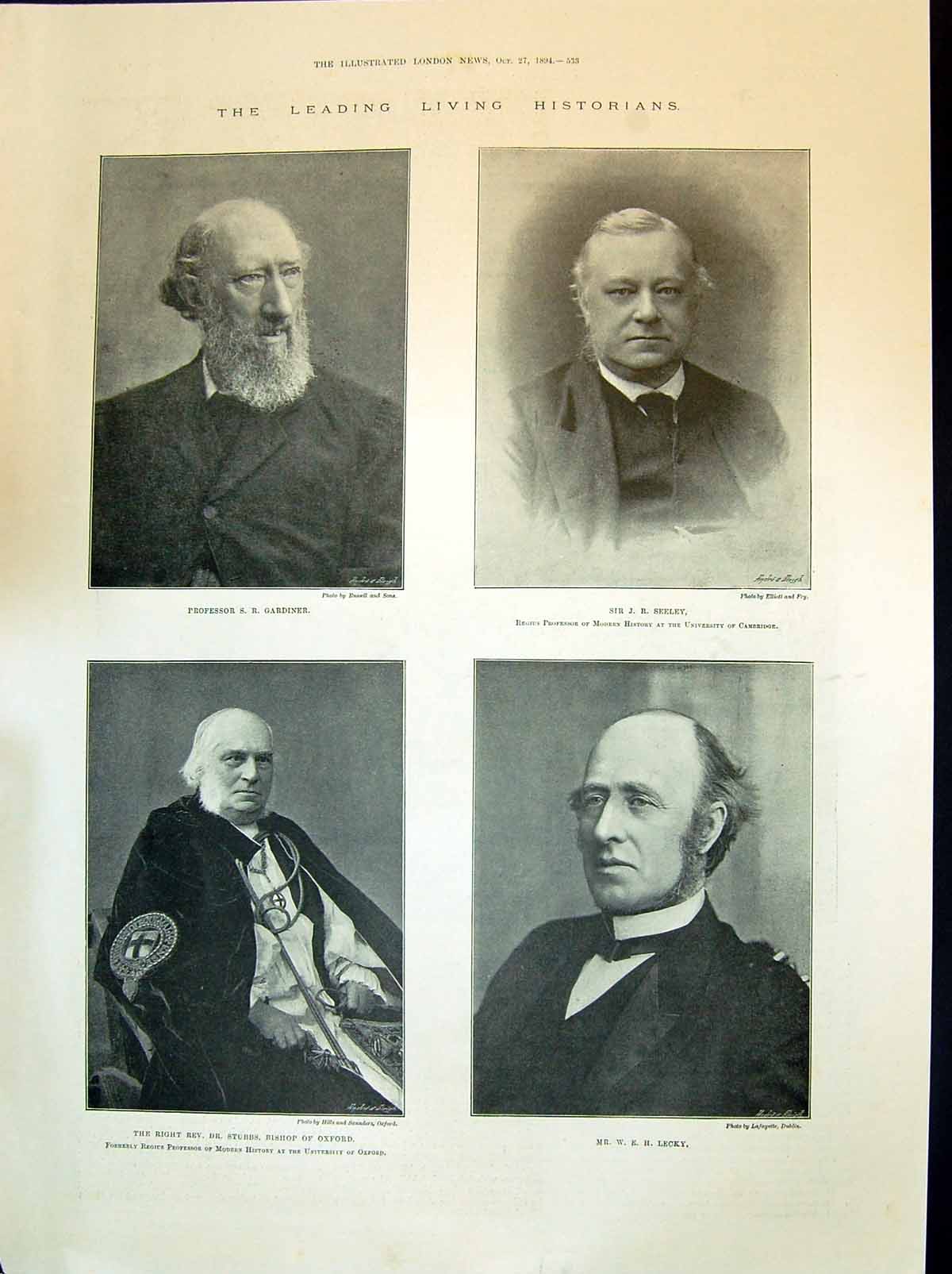 Old 1894 Historians Gardiner Seeley Bishop Stubbs Lecky Forest Villag Victorian