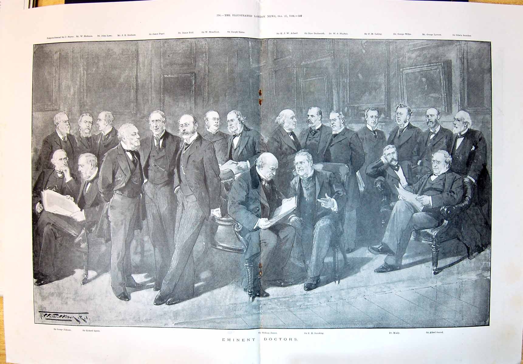 Old 1894 Doctors Lister Jenner Manly Lowe Reid Duckworth Hickman Laws 19th