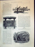 Old 1894 Lambeth Palace Crypt Antechapel Laud'S Screeen Water Tower T Victorian