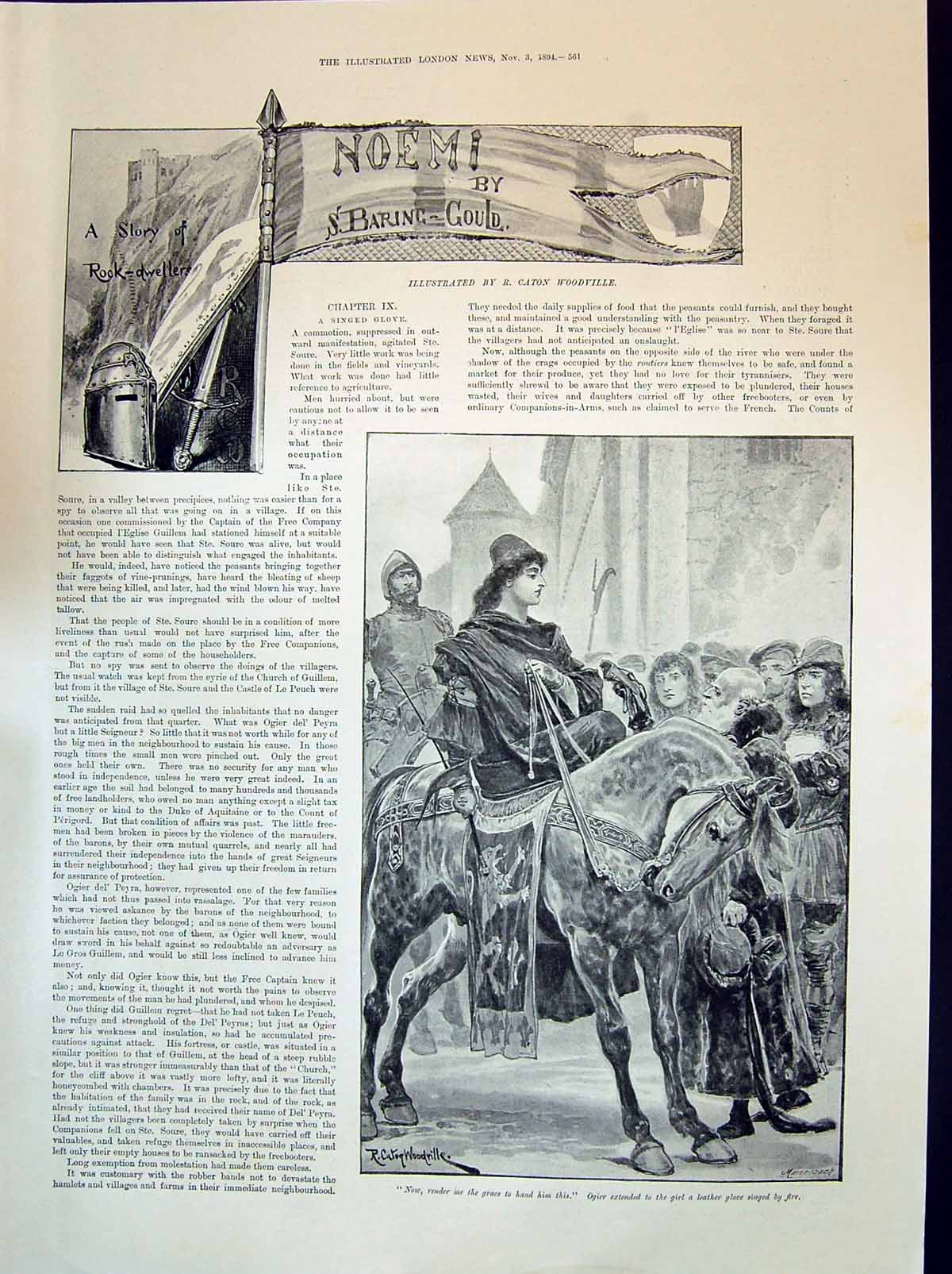 Old 1894 Story Illustration Noemi Rock Dweller Horse Ogier Baring Gou Victorian