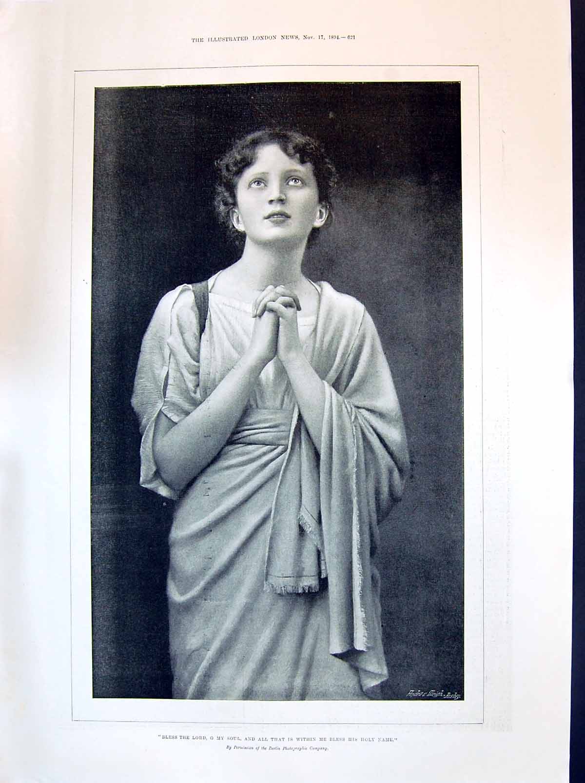 Old 1894 Beautiful Woman Praying Bless Lord Father Ivan Confessor Cza Victorian