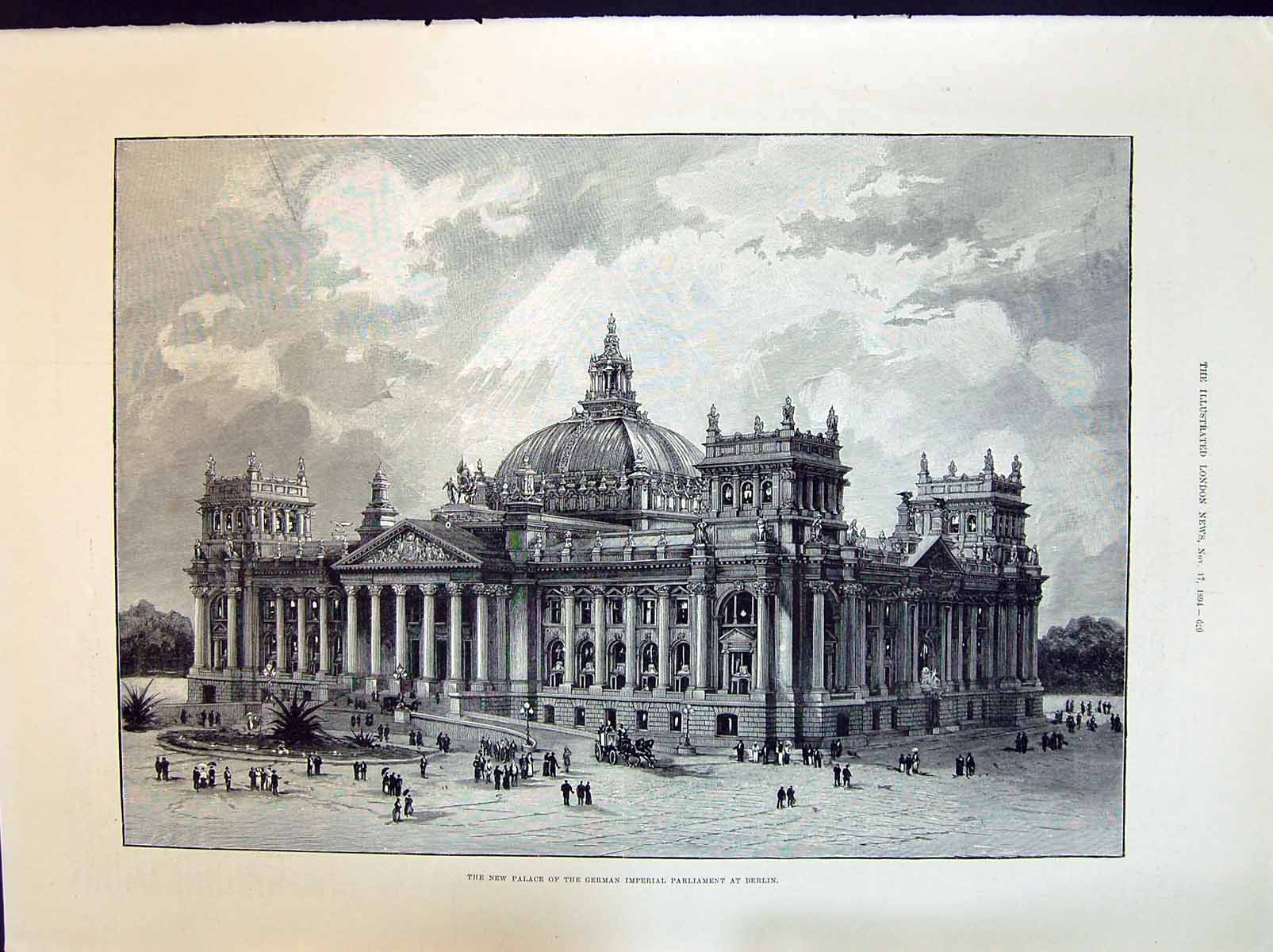 Old 1894 Architecture Palace German Imperial Parliament Berlin German Victorian