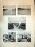 Old 1894 Floods England Henley Railway Taunton Cornwall Bath Anton Ru Victorian