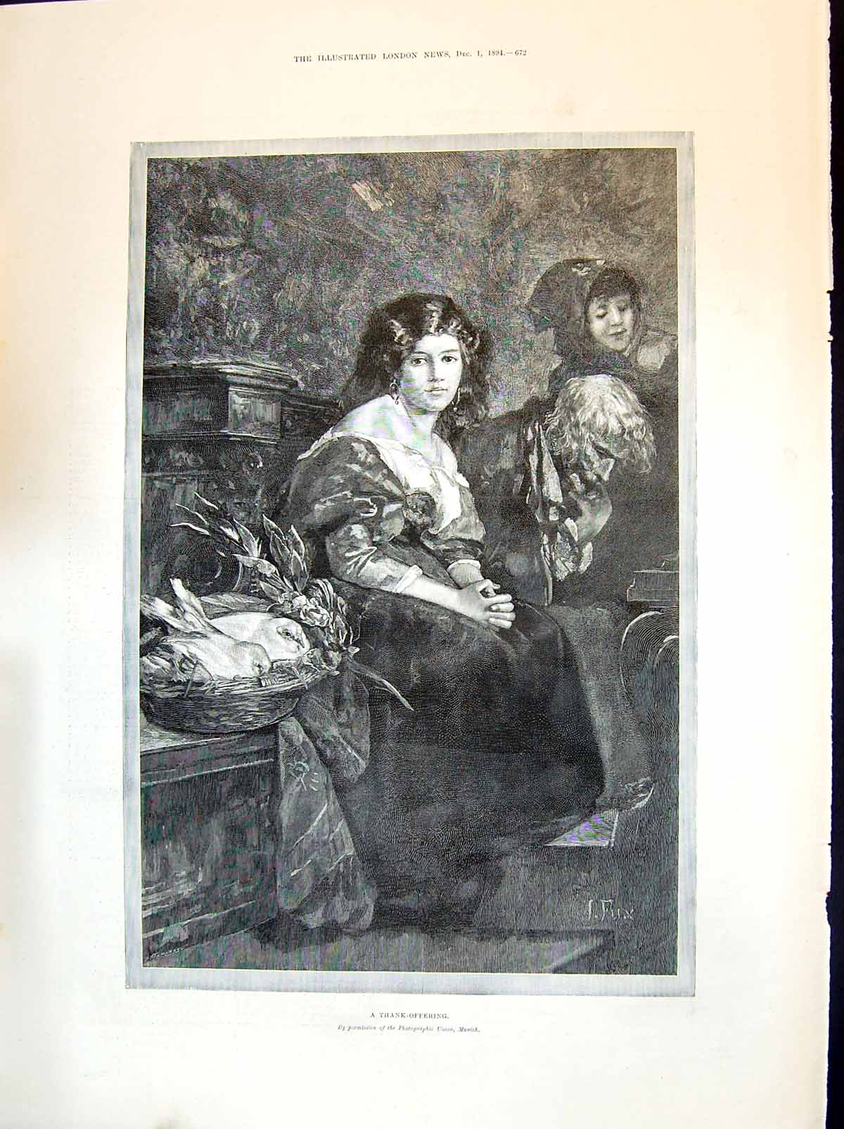 Old 1894 Young Girl Church Doves Thank-Fering Polar Bear Zoological G Victorian