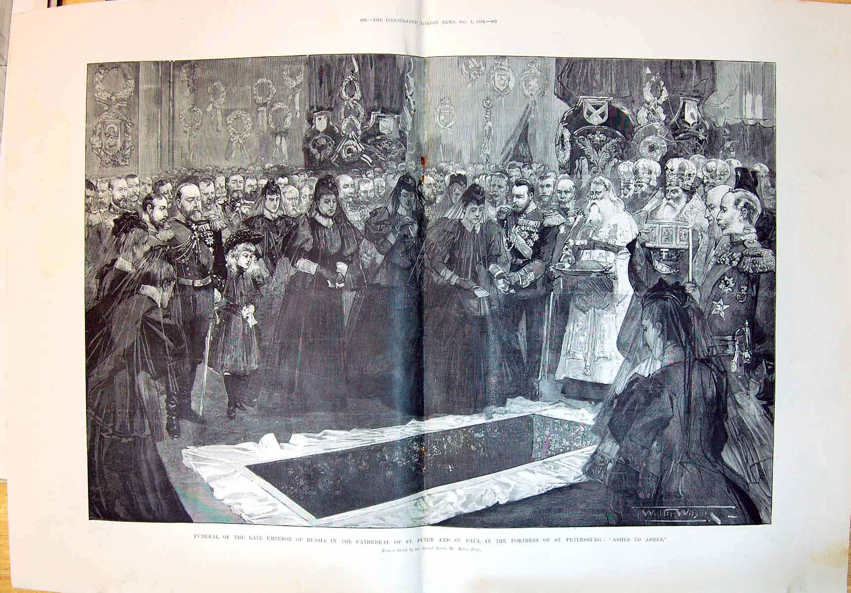 Old 1894 Funeral Emperor Russia Cathedral St. Peter Paul Fortress Pet 19th